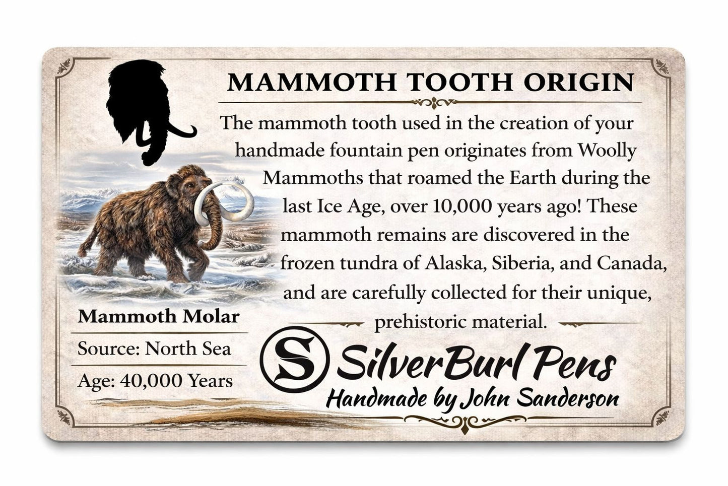 Wooly Mammoth Tooth Fountain pen, No 4