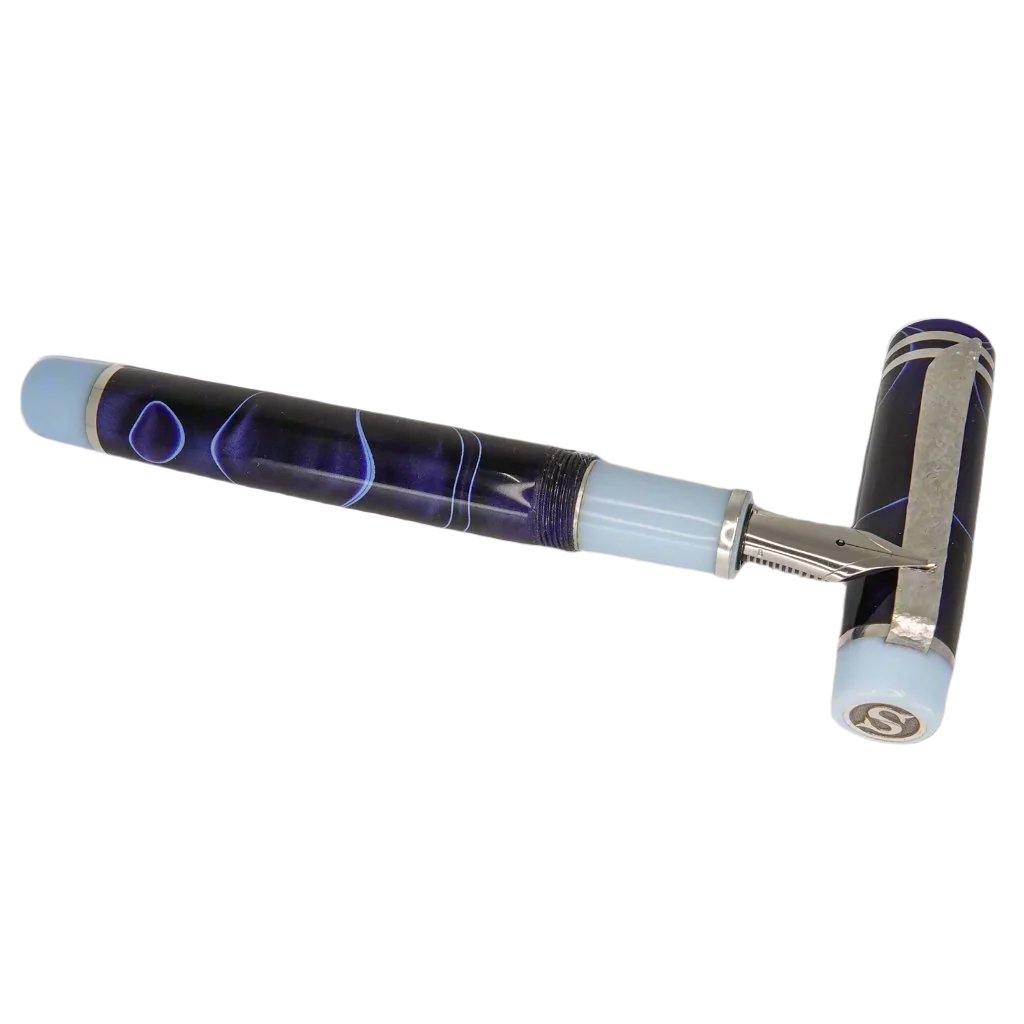Silver Series Conway Stewart Blue with White Swirl 14