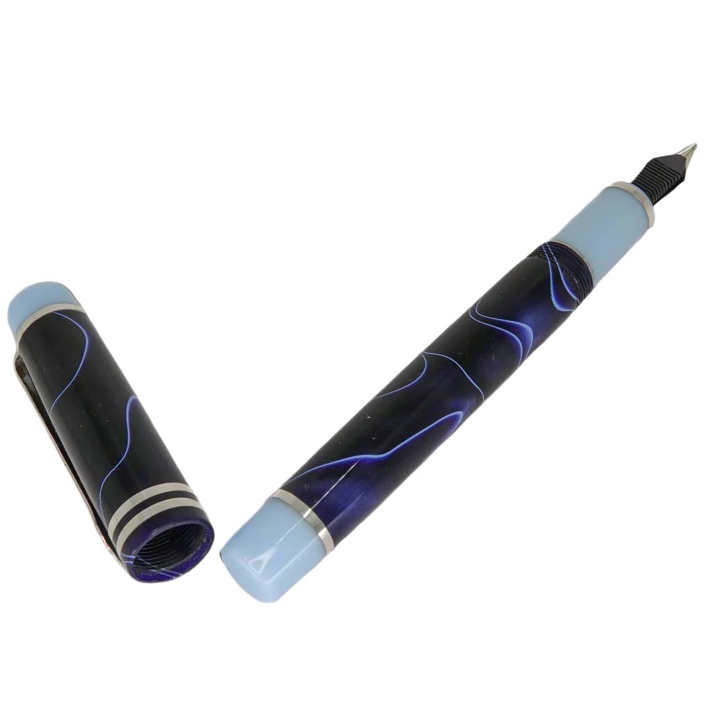 Silver Series Conway Stewart Blue with White Swirl 14