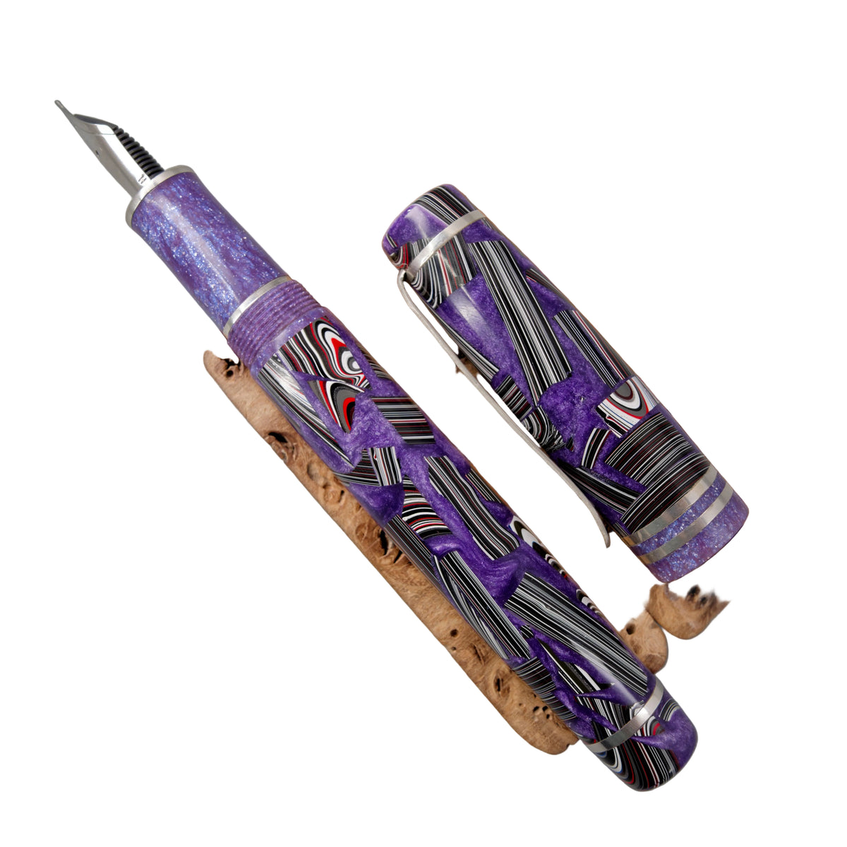 Premium Argentium Silver Fountain pens Vintage Jeep Fordite.