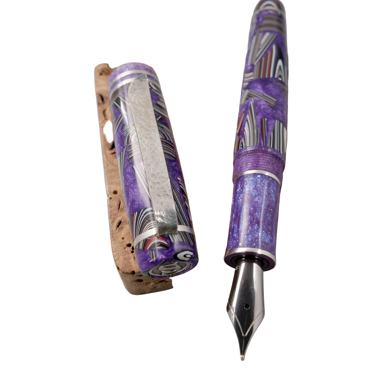 Premium Argentium Silver Fountain pens Vintage Jeep Fordite.