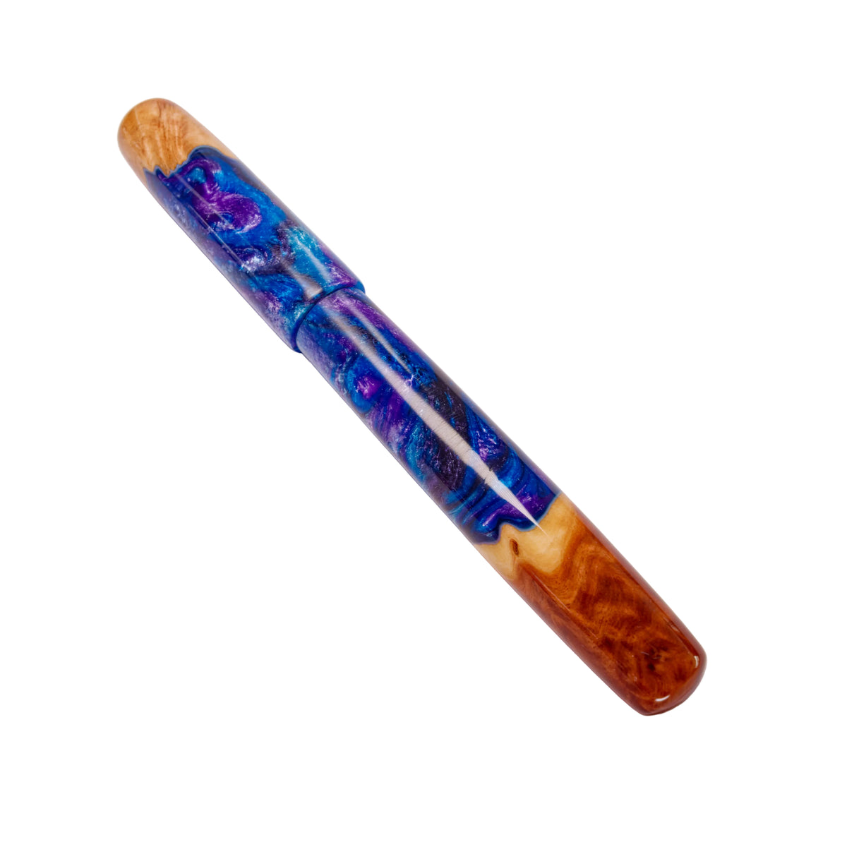 Wood Hybrid Fountain Pen, Majestic Blue Mix.