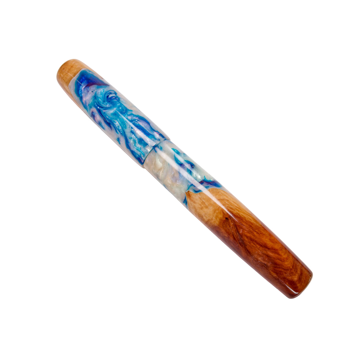 Wood Hybrid Fountain Pen, Blue Mother of pearl.