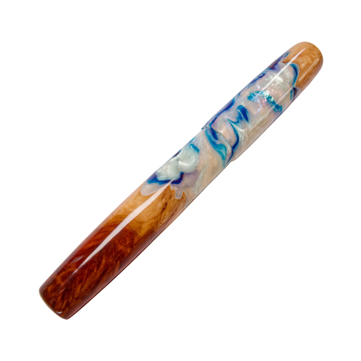 Wood Hybrid Fountain Pen, Blue Mother of pearl.