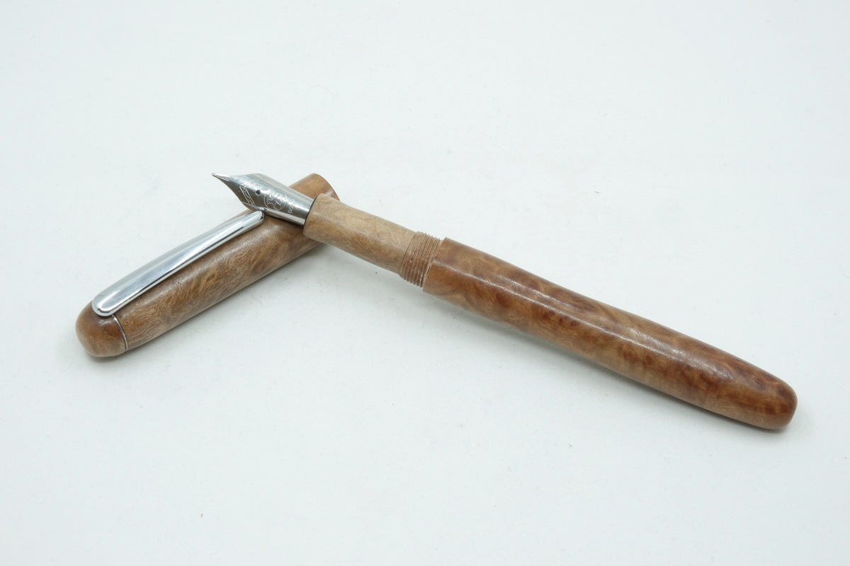 Silver Gimlet Burl with Chrome pocket clip.
