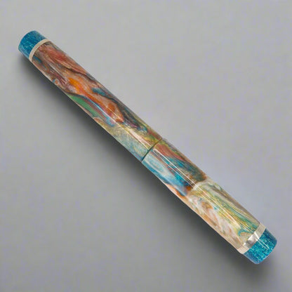 Teal Cascade Hexagon Pens