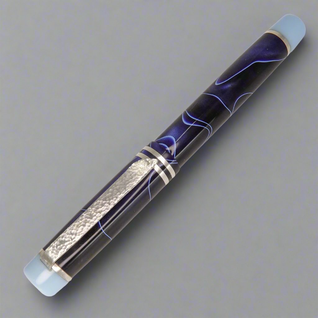 Silver Series Conway Stewart Blue with White Swirl 14