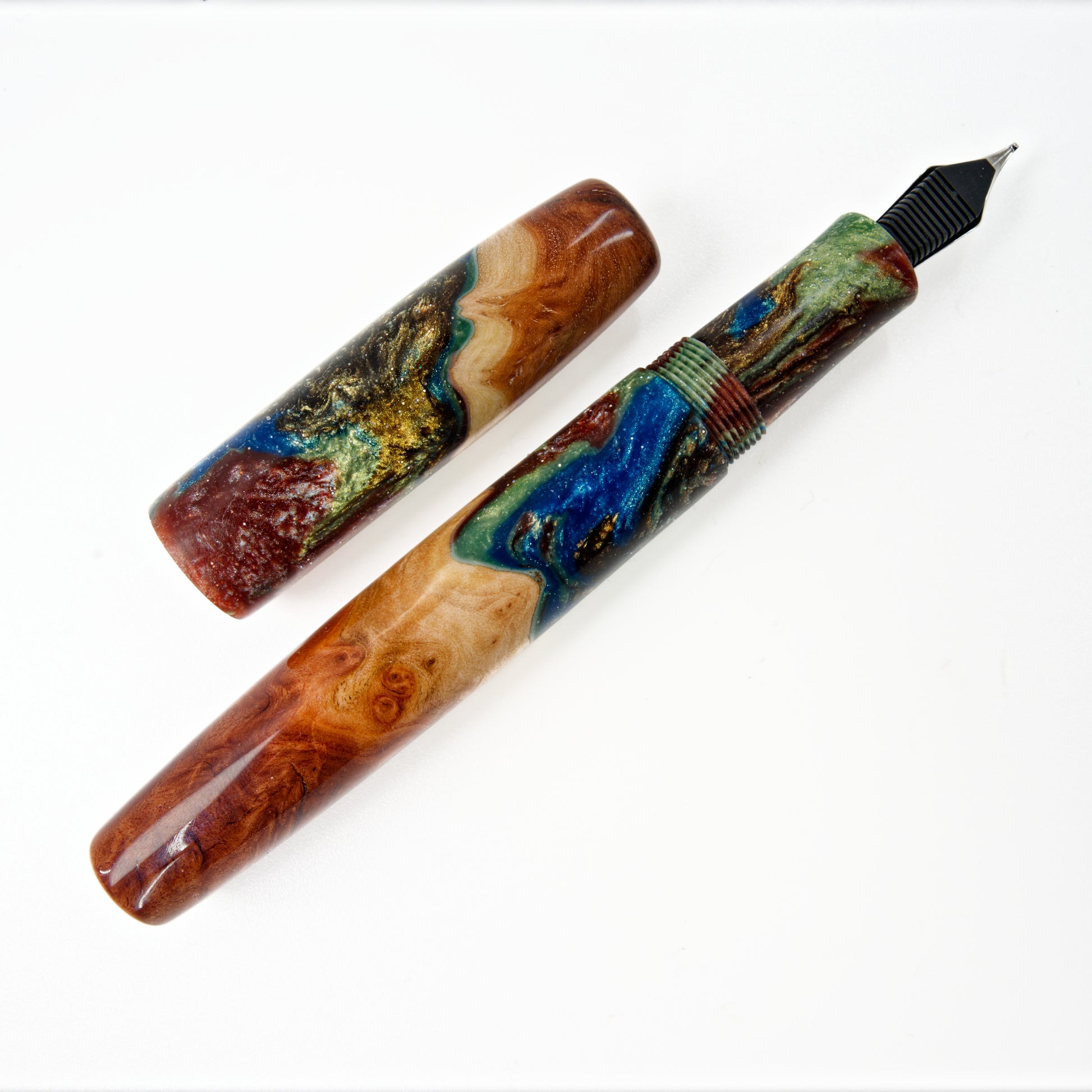 Wood Hybrid Fountain Pen, Rising River. - Silverburl Pens