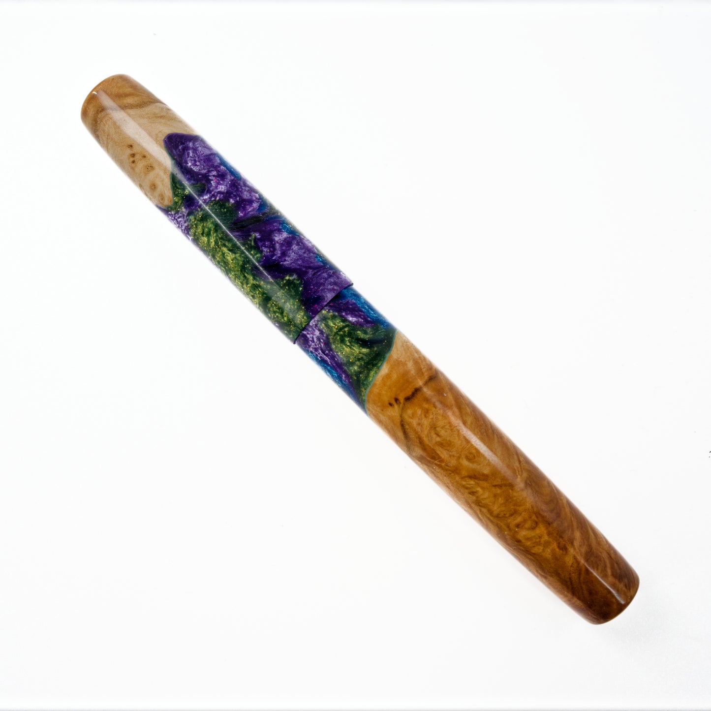 Wood Hybrid Fountain Pen Twilight Lagoon. - Silverburl Pens