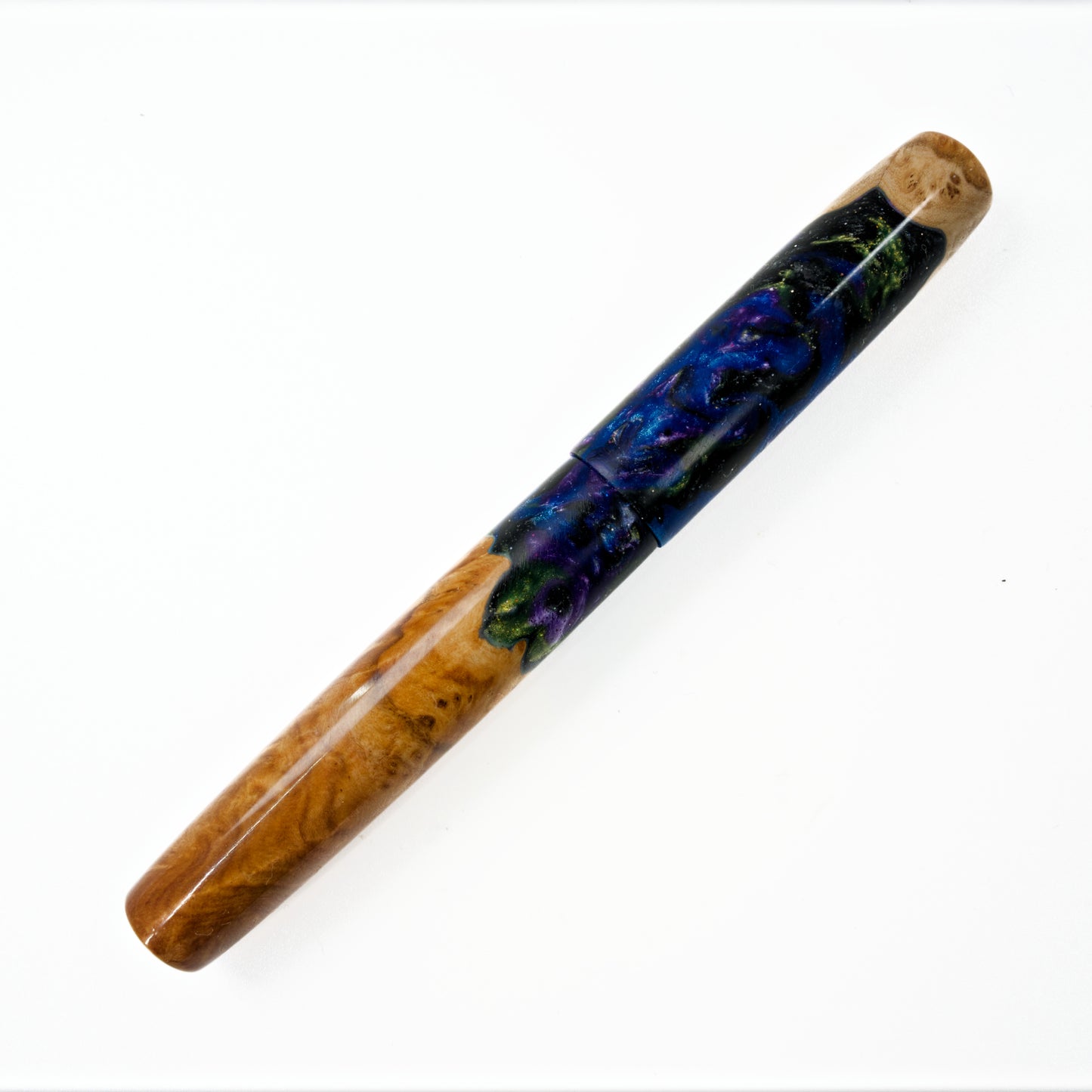 Wood Hybrid Fountain Pen Twilight Lagoon. - Silverburl Pens