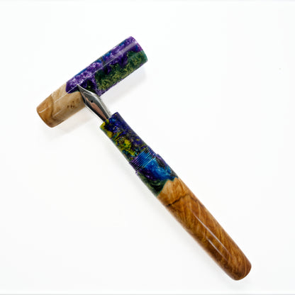 Wood Hybrid Fountain Pen Twilight Lagoon. - Silverburl Pens
