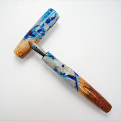 Wood Hybrid Red Mallee Burl Blue Decadence  No 1