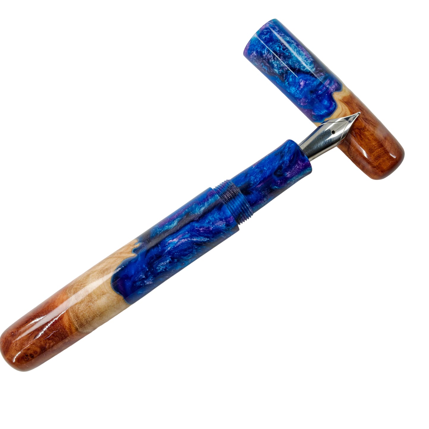 Wood Hybrid, Red Mallee Burl, Busy Blues.
