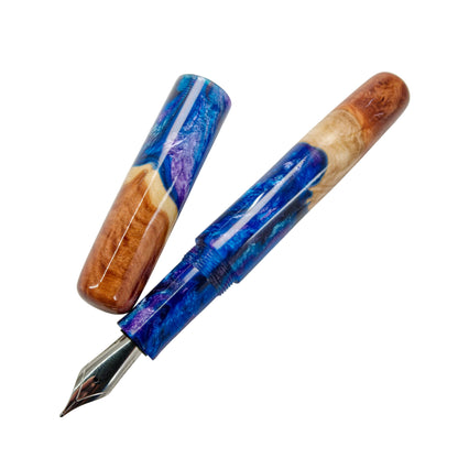 Wood Hybrid, Red Mallee Burl, Busy Blues.