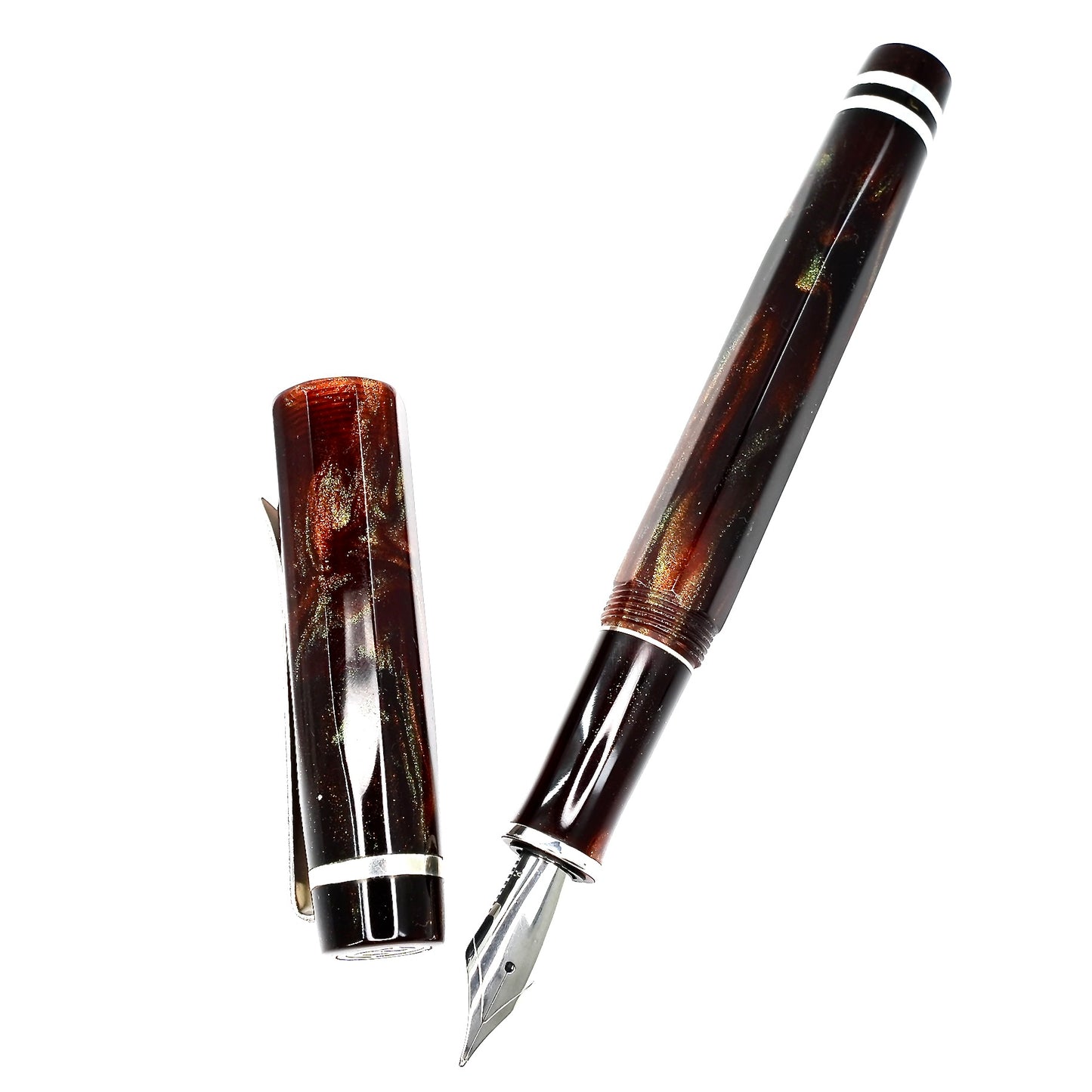 Fire Agate Nonagon Pens