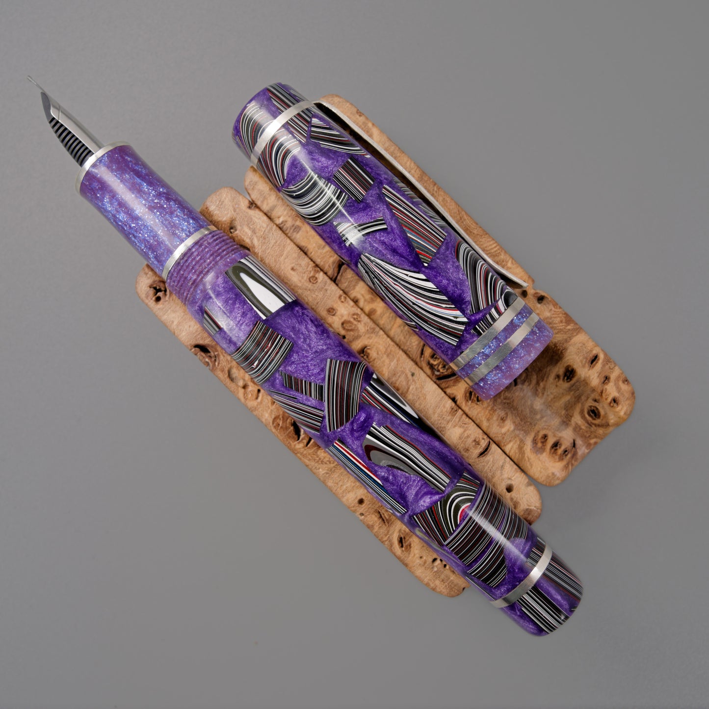 Premium Argentium Silver Fountain pens Vintage Jeep Fordite.