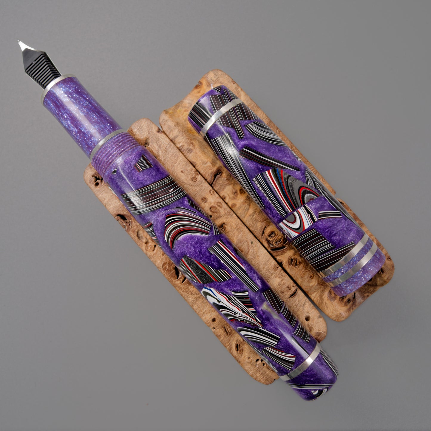Premium Argentium Silver Fountain pens Vintage Jeep Fordite.