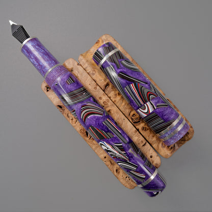 Premium Argentium Silver Fountain pens Vintage Jeep Fordite.