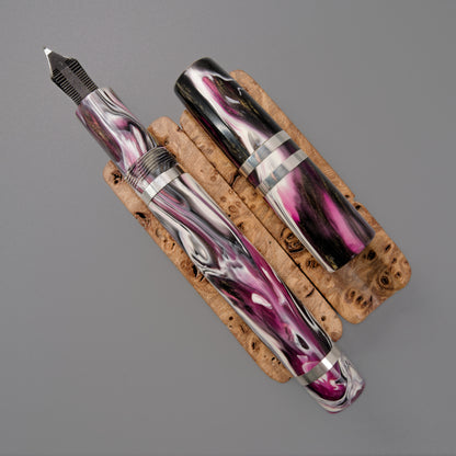 Premium Argentium Silver Fountain Pen, Arabian Knights Koi.