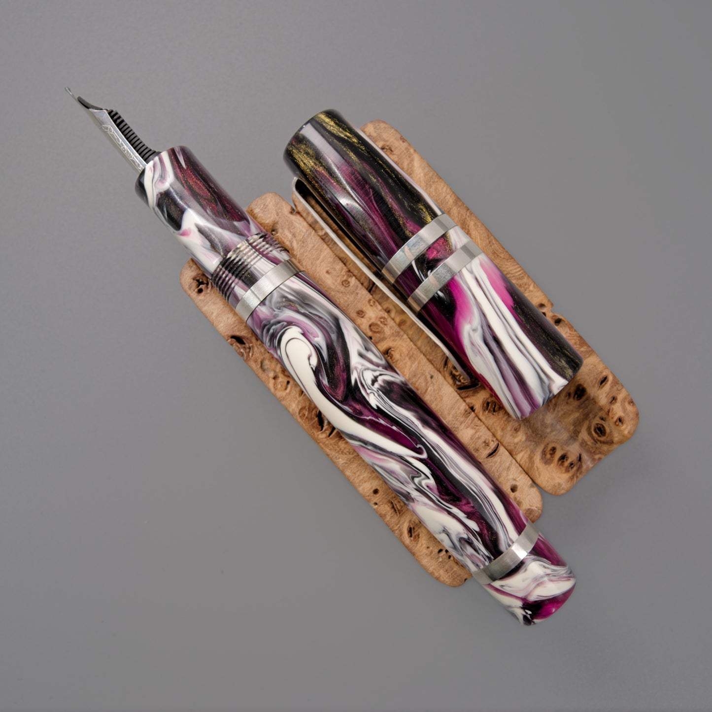 Premium Argentium Silver Fountain Pen, Arabian Knights Koi.