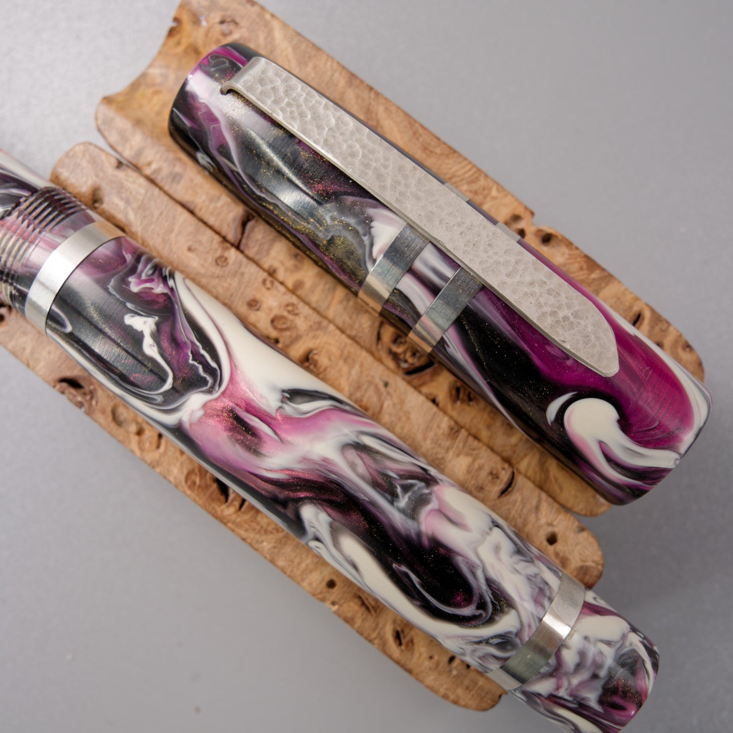 Premium Argentium Silver Fountain Pen, Arabian Knights Koi.