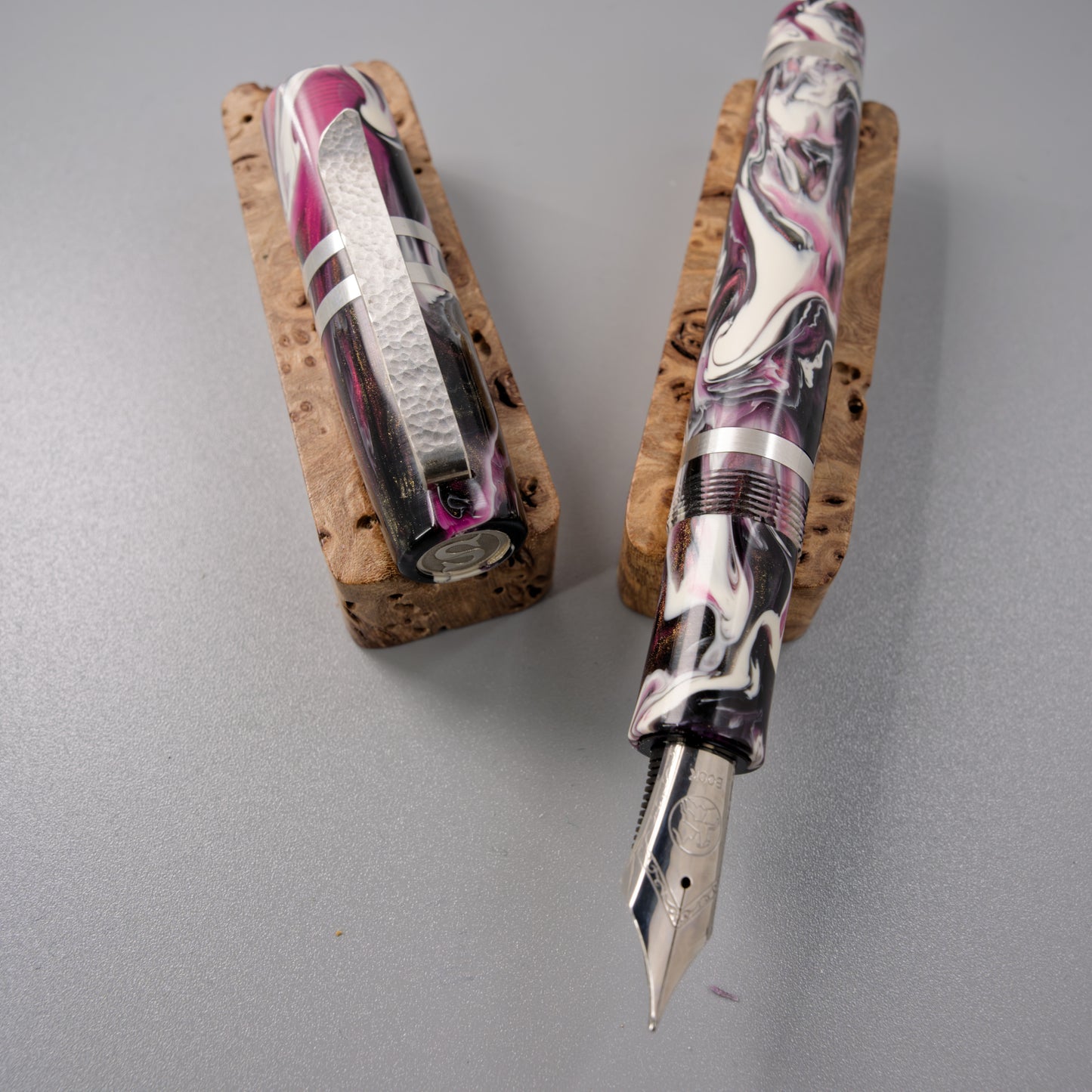 Premium Argentium Silver Fountain Pen, Arabian Knights Koi.