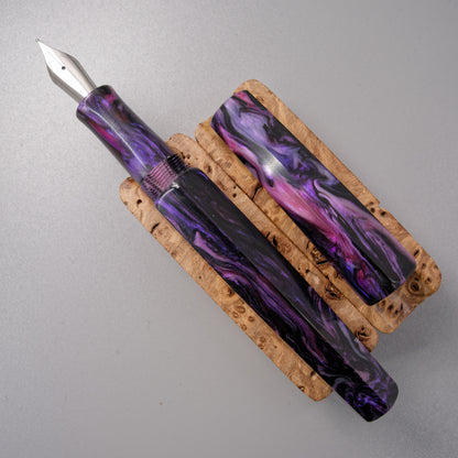 Dusky Orchid Abalone Hexagon Fountain Pen.