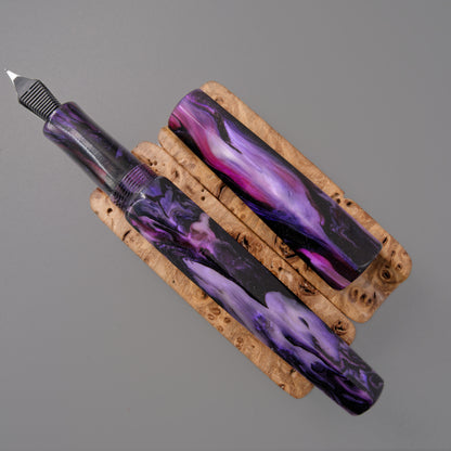 Dusky Orchid Abalone Hexagon Fountain Pen.