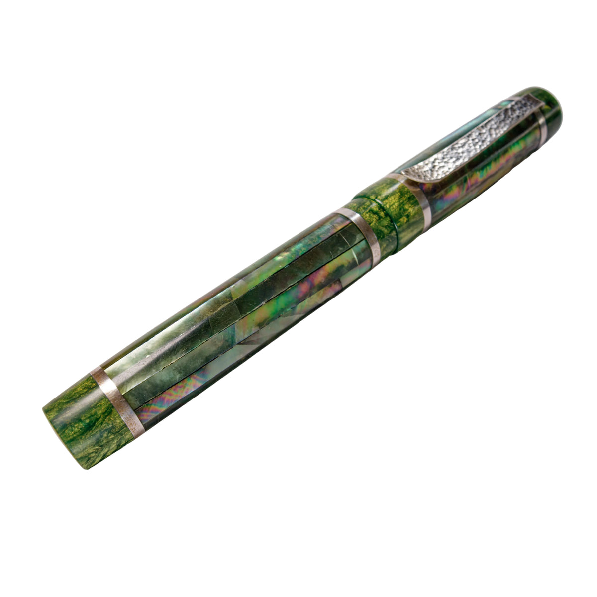 Green Fresh Water Mussel Shell, Hand Made Fountain Pen.