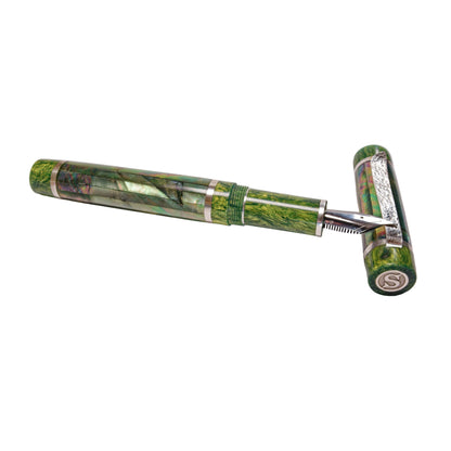 Green Fresh Water Mussel Shell, Hand Made Fountain Pen.