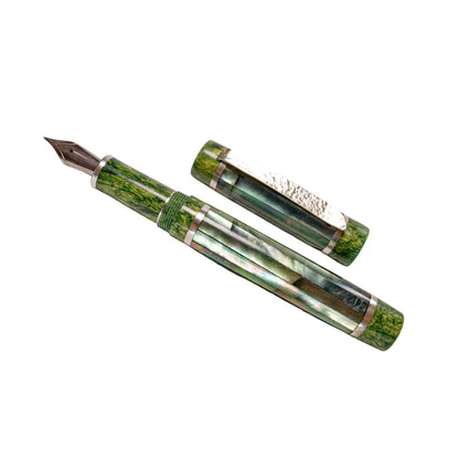 Green Fresh Water Mussel Shell, Hand Made Fountain Pen.