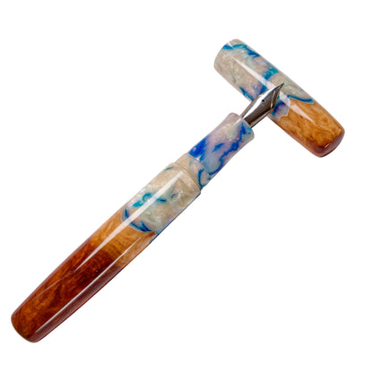 Wood Hybrid Fountain Pen, Blue Mother of pearl.