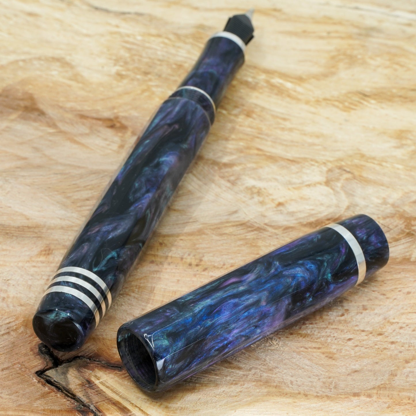 Rainbow obsidian Nonagon