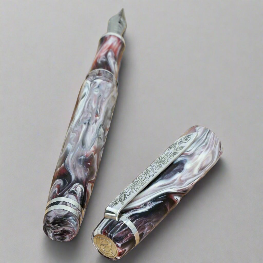 Black Cherry Koi Nonagon Pens